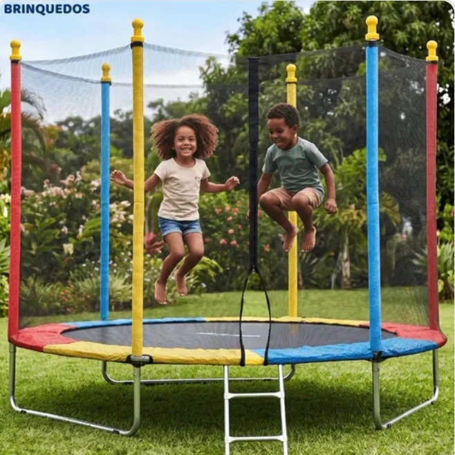 Cama Elástica Infantil JustFun Brinquedos de 2,44m