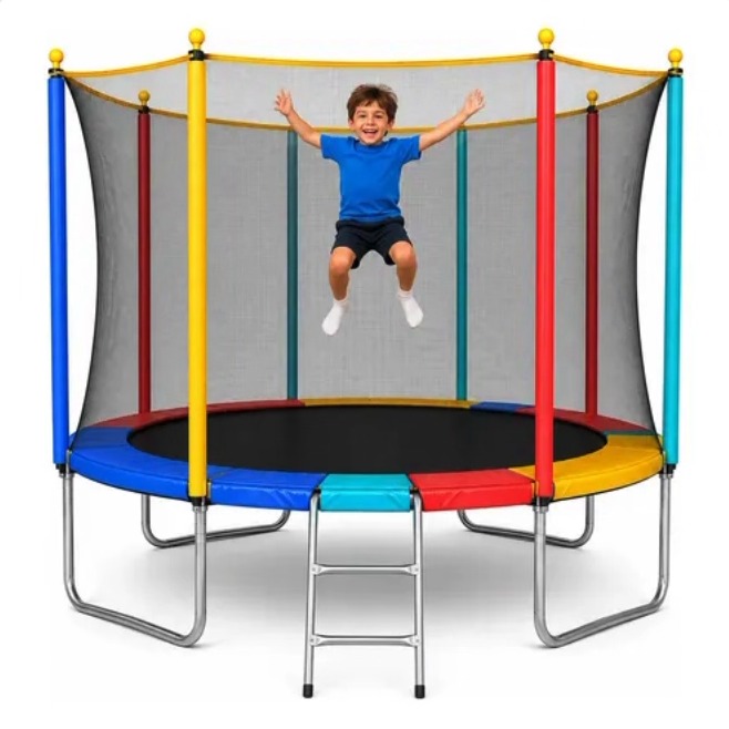 Cama Elástica 2,44m Pula Pula Escada Trampolim Infantil Kids