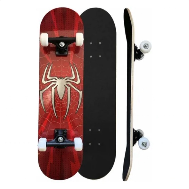 Skate Original Spider Aranha Infantil Até70kg Completo 79cm