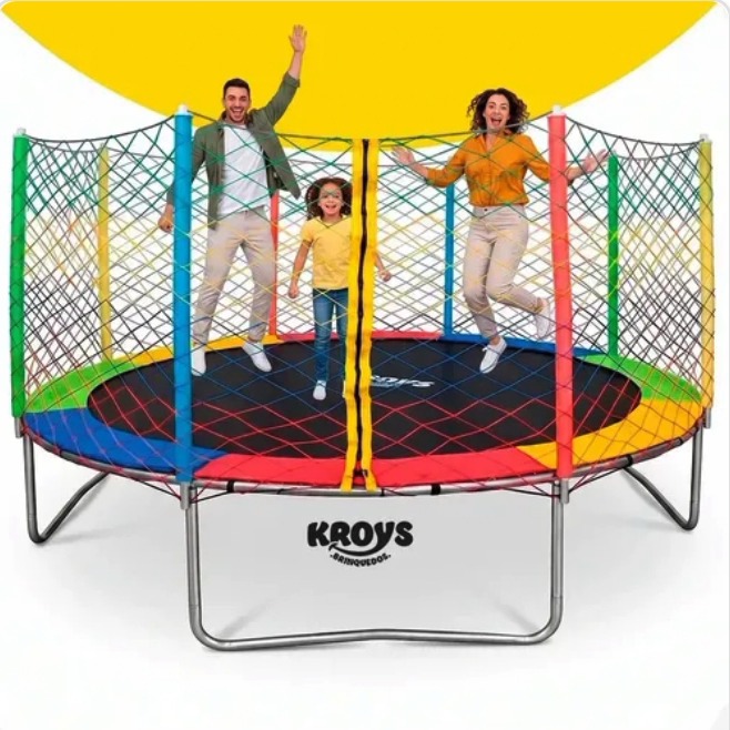 Cama Elástica Kroys de 3.66m Com Rede e Escada