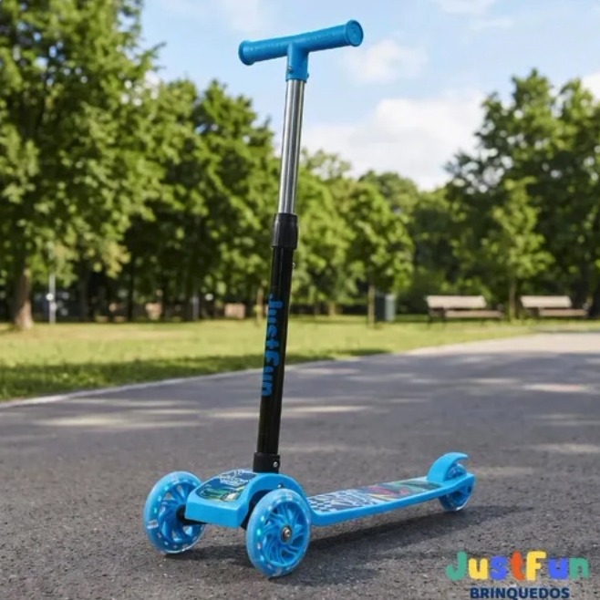 Patinete Infantil 3 Rodas De Led Dobrável Scooter Crianças